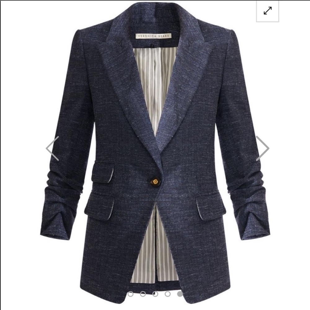 Veronica Beard Martel Herringbone Dickey Jacket